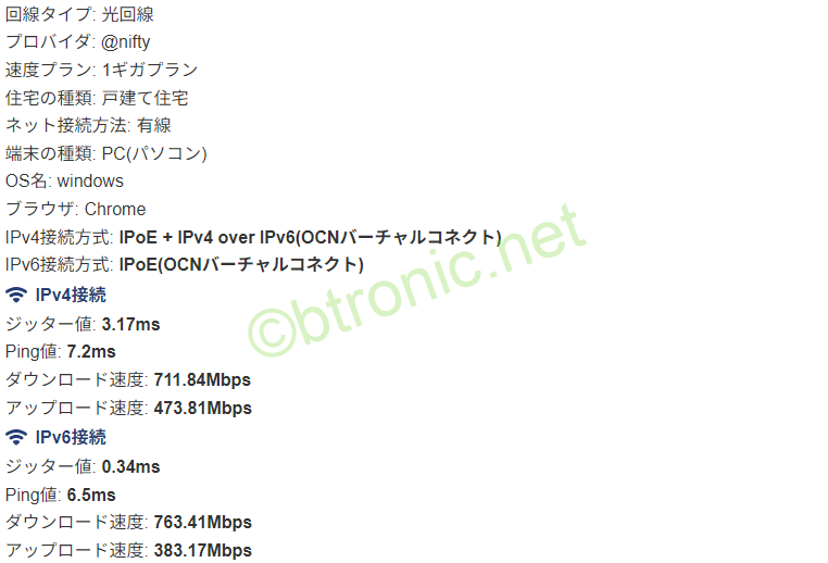 回線速度（有線接続）