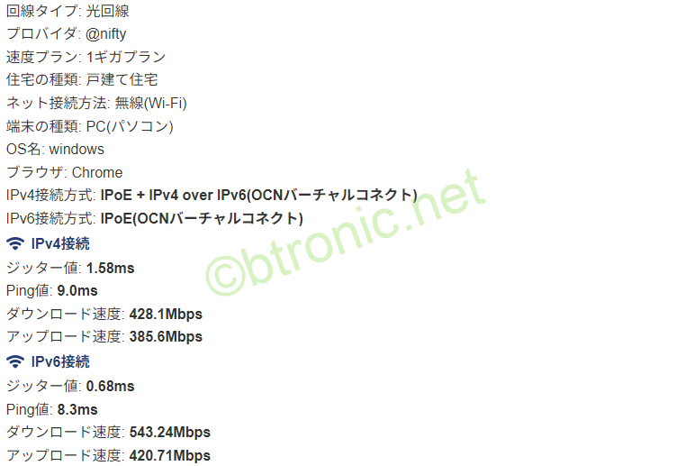 回線速度（無線接続）